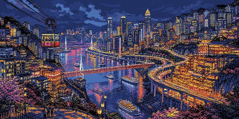Timanttikuvio - Chongqing at Night