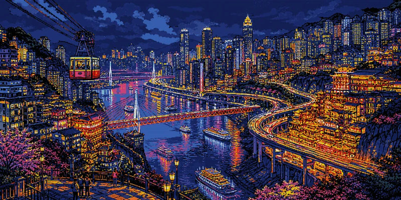 Timanttikuvio - Chongqing at Night