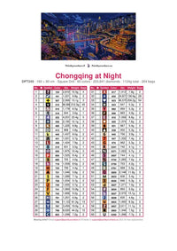 Thumbnail for Chongqing at Night timanttimaalauksen värikartta – 60 DMC-väriä