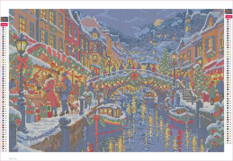 Christmas Eve above the Canal timanttimaalauksen liimapintainen canvas 60x40cm