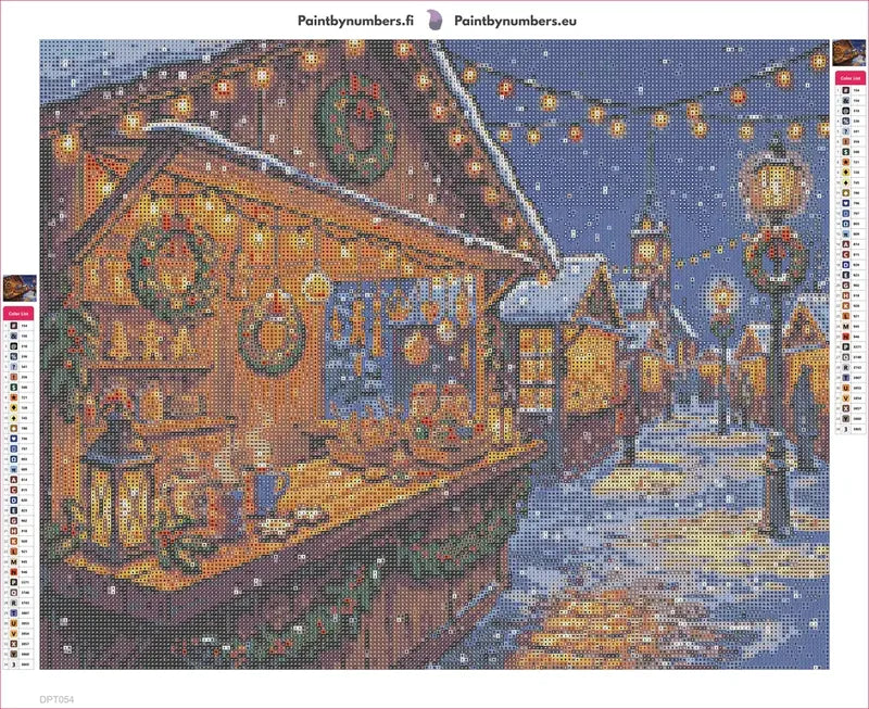 Christmas Fair timanttimaalauksen liimapintainen canvas 50x40cm