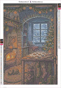 Thumbnail for Christmas Kitchen timanttimaalauksen liimapintainen canvas 40x60cm