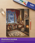 Thumbnail for Valmiin numeromaalauksen havainnekuva - Christmas Living Room Scene 40x50cm