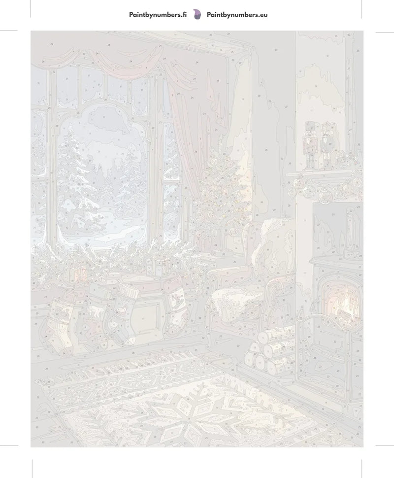 Numeroitu kangas - Christmas Living Room Scene 40x50cm