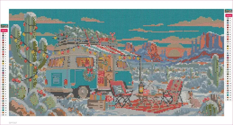 Christmas on the Desert Road timanttimaalauksen liimapintainen canvas 60x30cm