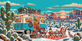 Thumbnail for Christmas on the Desert Road, 60x30 cm timanttimaalaus – lopullisen kuvion esikatselu