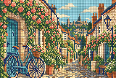 Circus Lane Bicycle Stop, 45x30 cm timanttimaalaus – lopullisen kuvion esikatselu