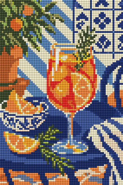 Citrus Spritz in the Sun, 20x30 cm timanttimaalaus – lopullisen kuvion esikatselu