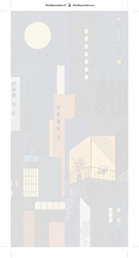 Thumbnail for Numeroitu kangas - City Buildings at Night 40x80cm