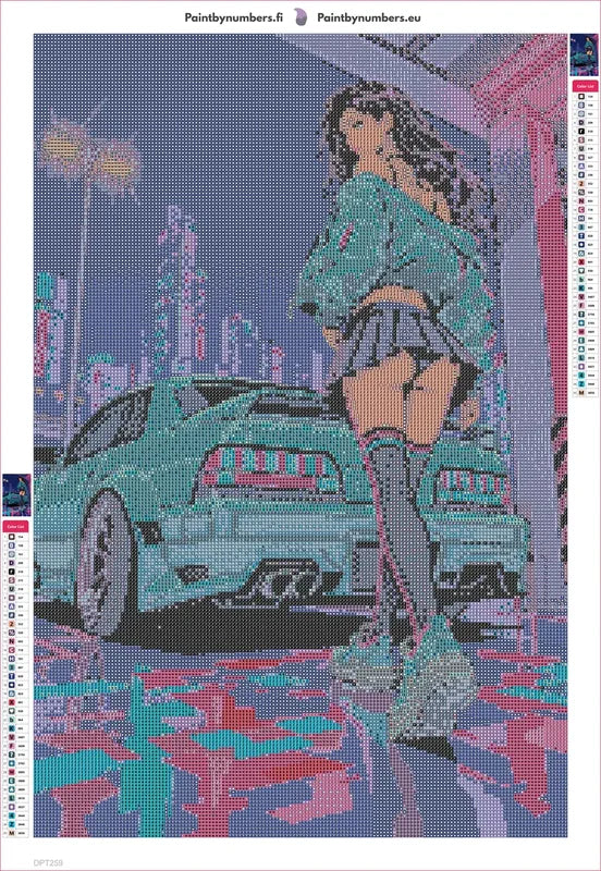 City Girl timanttimaalauksen liimapintainen canvas 40x60cm