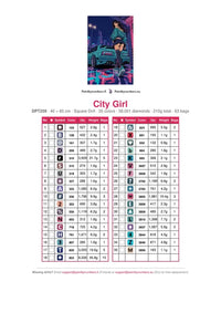 Thumbnail for City Girl timanttimaalauksen värikartta – 35 DMC-väriä