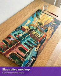 Thumbnail for Valmiin numeromaalauksen havainnekuva - Classic Cars on Havana Street 80x40cm