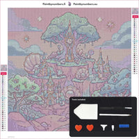 Thumbnail for Clock Tree timanttimaalauksen kangas 40x40cm mukana tulevilla tyokaluilla - timanttikyna, vaha, lajittelutarjotin ja pinsetit