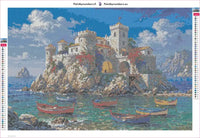 Thumbnail for Coastal Castle timanttimaalauksen liimapintainen canvas 60x40cm