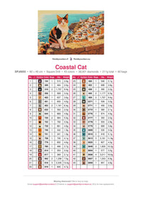 Thumbnail for Coastal Cat timanttimaalauksen värikartta – 43 DMC-väriä