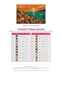 Thumbnail for Coastal Village Sunset timanttimaalauksen värikartta – 20 DMC-väriä