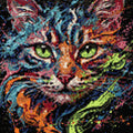 Thumbnail for Timanttikuvio - Colorful Cat Portrait