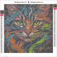 Thumbnail for Colorful Cat Portrait timanttimaalauksen liimapintainen canvas 30x30cm
