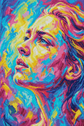 Thumbnail for Colorful Expressive Woman Portrait, 40x60 cm timanttimaalaus – koko kuvion esikatselu ilman lähikuvaa