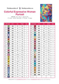 Thumbnail for Colorful Expressive Woman Portrait timanttimaalauksen värikartta – 47 DMC-väriä