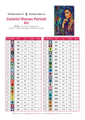 Thumbnail for Colorful Woman Portrait Art timanttimaalauksen värikartta – 40 DMC-väriä