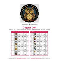 Thumbnail for Copper Owl timanttimaalauksen värikartta – 18 DMC-väriä