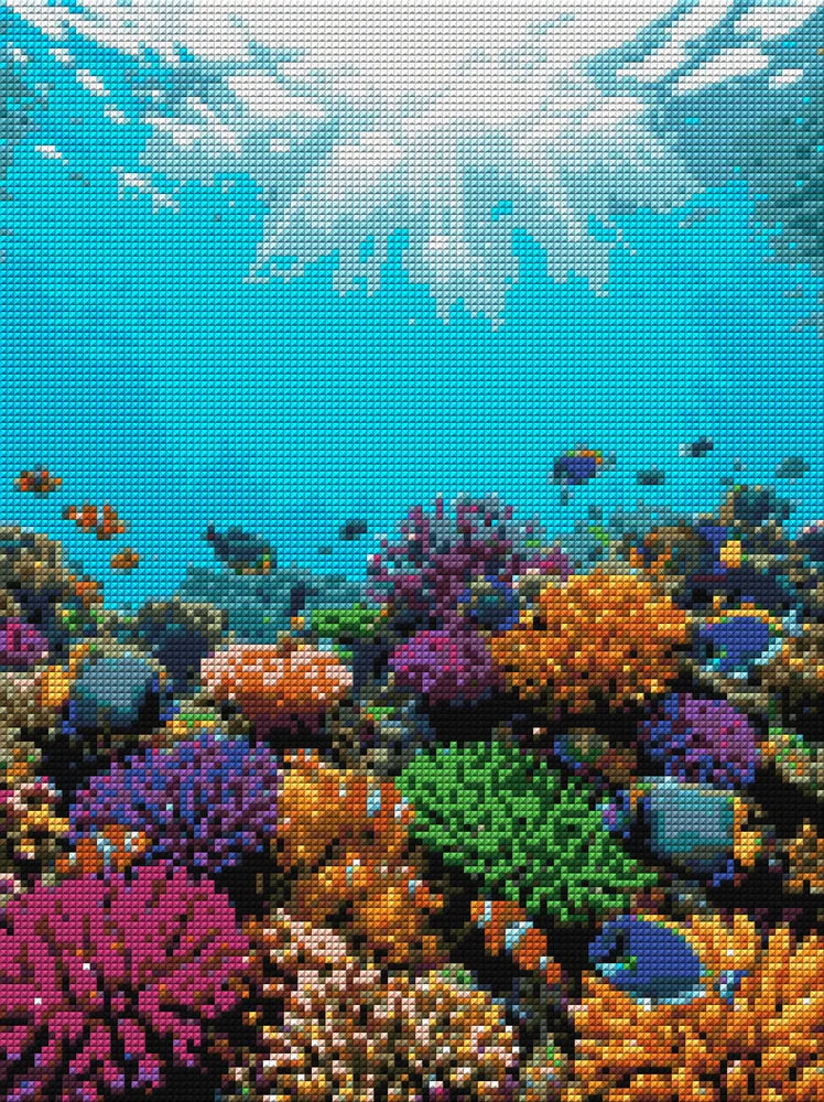 Timanttikuvio - Tropical Coral Reef koralliriutan timanttimaalaus