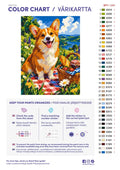 Thumbnail for Numeromaalaus: Värikartta ja ohjeet - Corgi Picnic 30x40cm