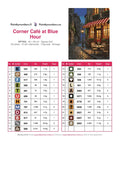 Thumbnail for Corner Café at Blue Hour timanttimaalauksen värikartta – 23 DMC-väriä