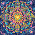 Thumbnail for Cosmic Lotus Mandala, 60x60 cm timanttimaalaus – lopullisen kuvion esikatselu