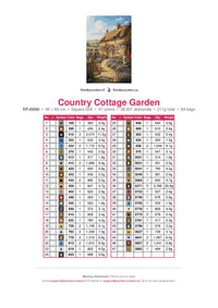 Thumbnail for Country Cottage Garden timanttimaalauksen värikartta – 47 DMC-väriä