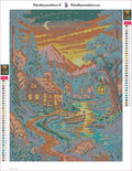 Thumbnail for Cozy Cabin by Sunset River timanttimaalauksen liimapintainen canvas 30x40cm