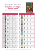 Thumbnail for Cozy Cats and Dog in Vintage Room timanttimaalauksen värikartta – 50 DMC-väriä