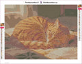 Thumbnail for Cozy Ginger Cat timanttimaalauksen liimapintainen canvas 40x30cm