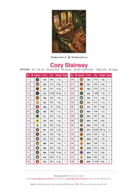 Thumbnail for Cozy Stairway timanttimaalauksen värikartta – 38 DMC-väriä