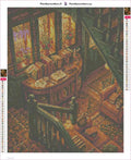 Thumbnail for Cozy Stairway timanttimaalauksen liimapintainen canvas 40x50cm