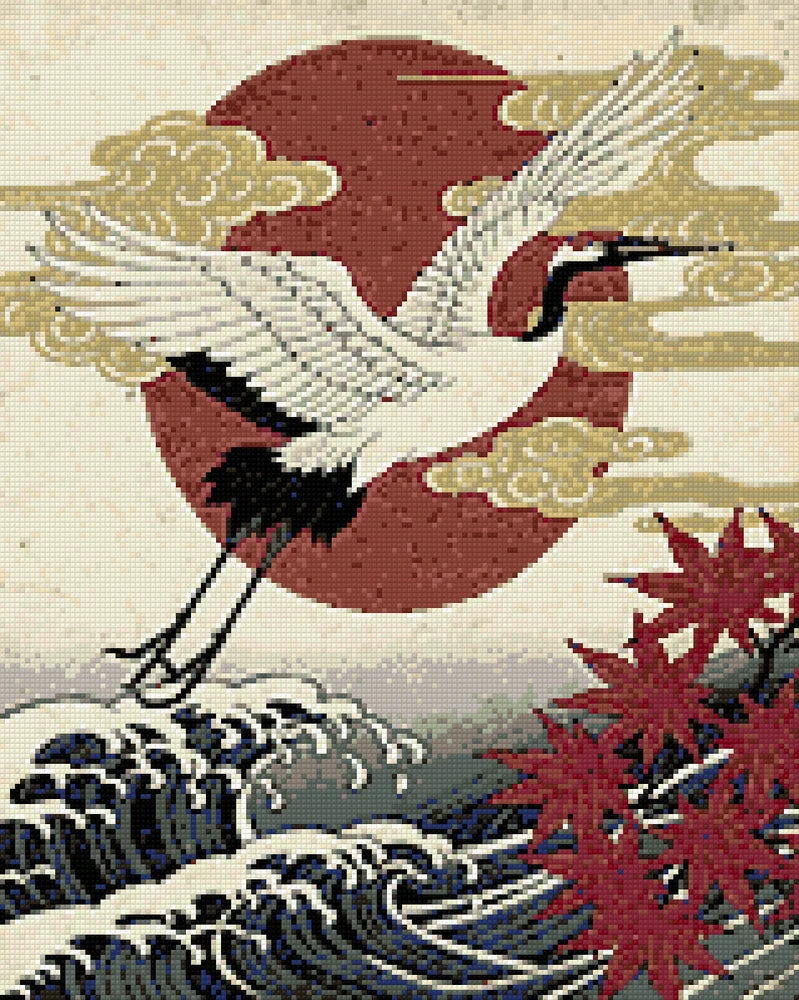 Timanttikuvio - Cranes and Maple Leaves