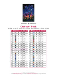 Thumbnail for Crescent Buck timanttimaalauksen värikartta – 38 DMC-väriä
