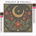 Thumbnail for Crescent Flowers timanttimaalauksen liimapintainen canvas 20x20cm