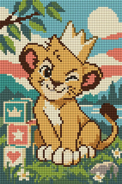 Cub with the Crooked Crown, 20x30 cm timanttimaalaus – lopullisen kuvion esikatselu