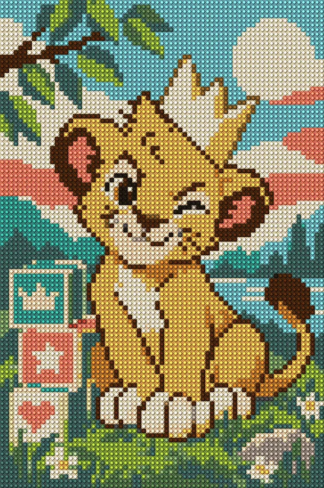Cub with the Crooked Crown, 20x30 cm timanttimaalaus – koko kuvion esikatselu ilman lähikuvaa