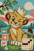 Thumbnail for Cub with the Crooked Crown, 20x30 cm timanttimaalaus – lopullisen kuvion esikatselu ja lähikuva pyöreistä timanteista