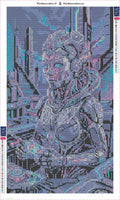Thumbnail for Cyberpunk Female Android Operator timanttimaalauksen liimapintainen canvas 40x70cm
