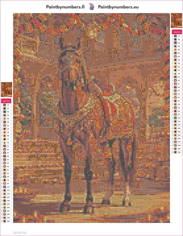 Decorated Royal Horse timanttimaalauksen liimapintainen canvas 30x40cm