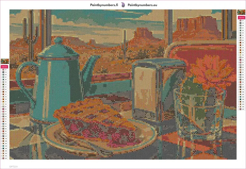 Desert Diner timanttimaalauksen liimapintainen canvas 60x40cm