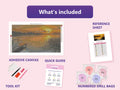 Thumbnail for Dockside Lantern 70x40cm timanttimaalauspaketin sisalto: liimapintainen canvas, varikartta, tyokalut ja timanttipussit