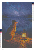 Thumbnail for Dog by Lantern timanttimaalauksen liimapintainen canvas 40x60cm