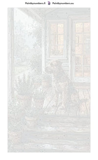 Thumbnail for Numeroitu kangas - Dog on Porch Steps 40x70cm