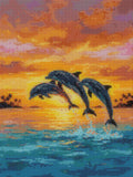 Thumbnail for Timanttikuvio - Dolphins at Sunset