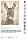 Thumbnail for Värikartta ja ohjeet - Donkey Portrait with Plants 60x80cm